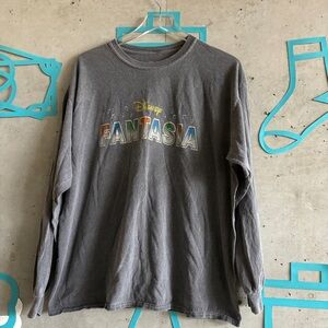 Disney Mens Fantasia Long Sleeve Boxy Graphic Tee